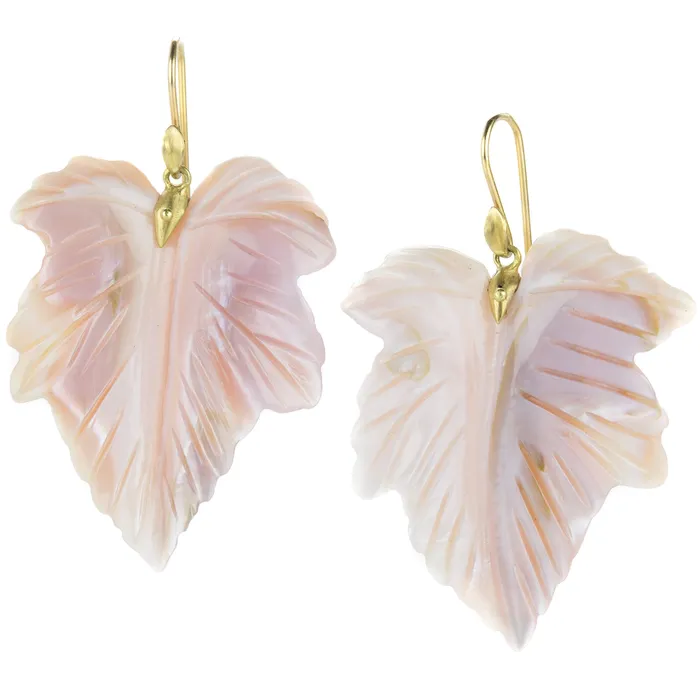 Annette Ferdinandsen Earrings Mother of Pearl Fancy Leaf Earrings