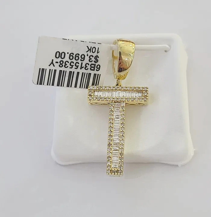 Charm Necklaces 10k Real Yellow Gold Genuine Diamond Alphabet Initial Charm Pendent AZ Gold and Diamond