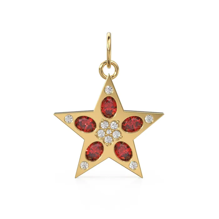 Charm Necklaces Jalvi Co Ruby Diamond 14k 18k Solid Gold Star Charm Celestial Brilliant Diamond Charm Star Charm