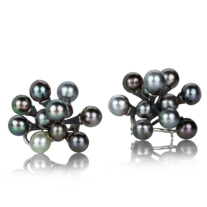 Earrings John Iversen Black Pearl Single Jacks Earrings