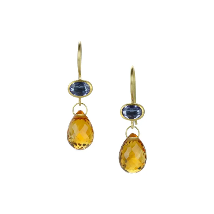 Earrings Mallary Marks Tanzanite and Citrine Apple Eve Earrings