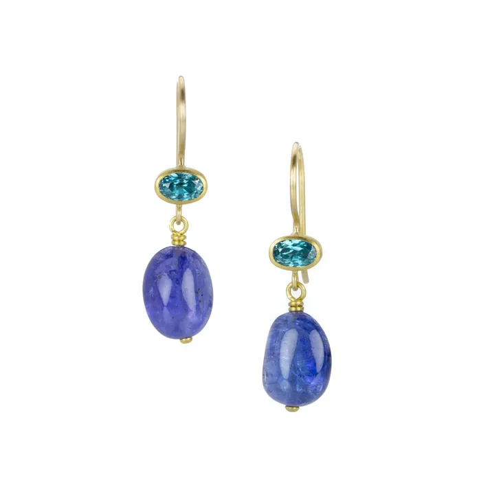 Earrings Mallary Marks Zircon and Tanzanite Apple Eve Earrings