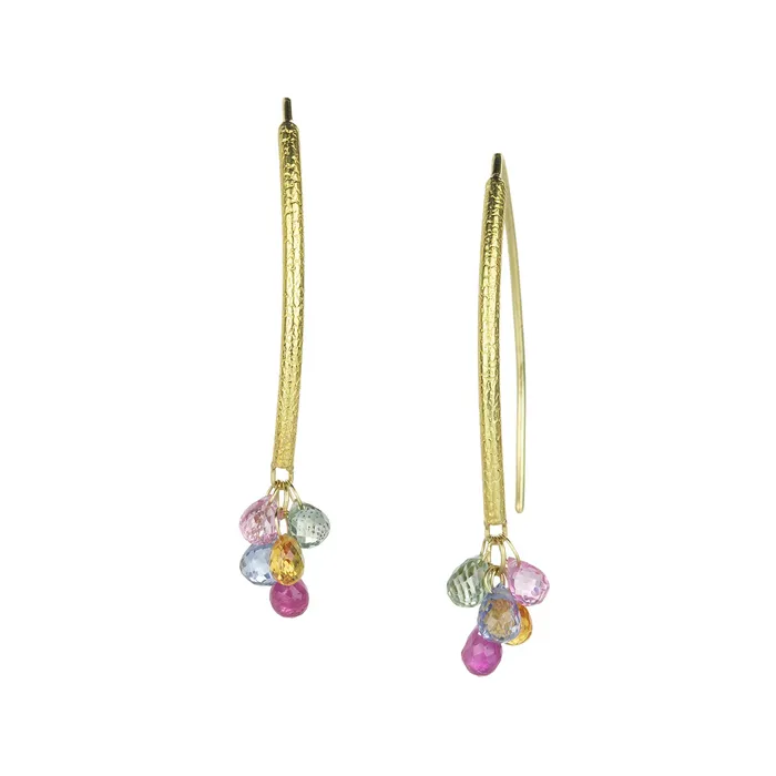 Earrings Navette Earrings with Sapphire Drops Barbara Heinrich