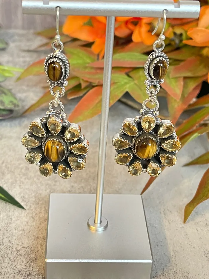 Earrings Sterling Silver Small Cluster Drop Earrings SophiaRene Boutique