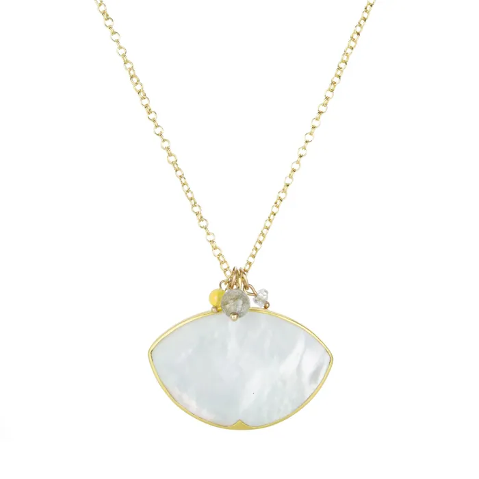 Necklaces Mother of Pearl Waxing Moon Pendant Gabriella Kiss Necklaces Mother of Pearl Waxing Moon Pendant Gabriella Kiss
