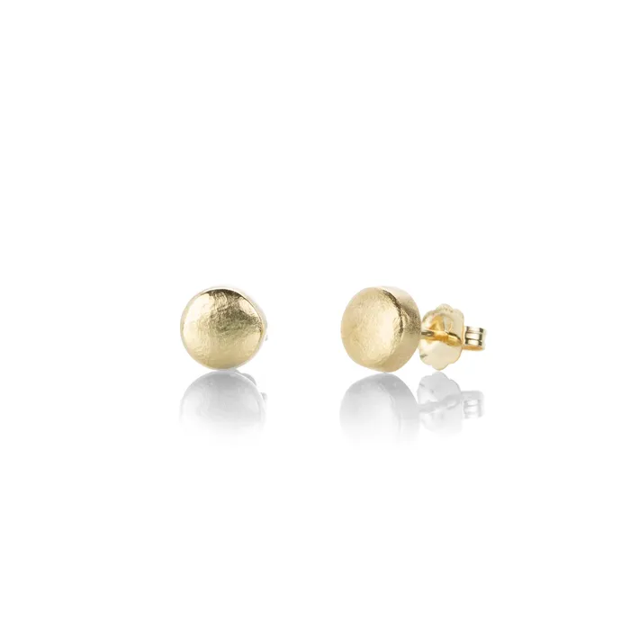 Nicole Landaw Earrings Small Hewn Circle Stud Earrings