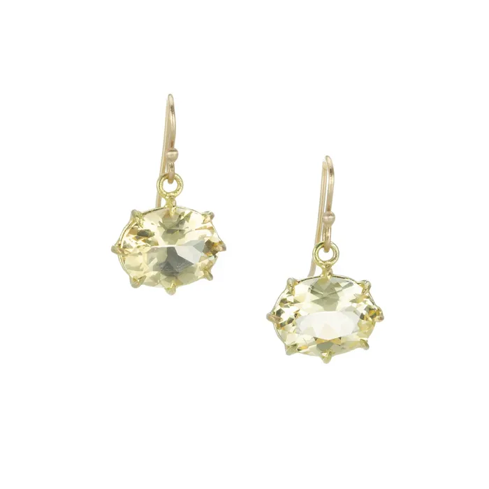 Small Oval Citrine Drop Earrings Rosanne Pugliese Earrings