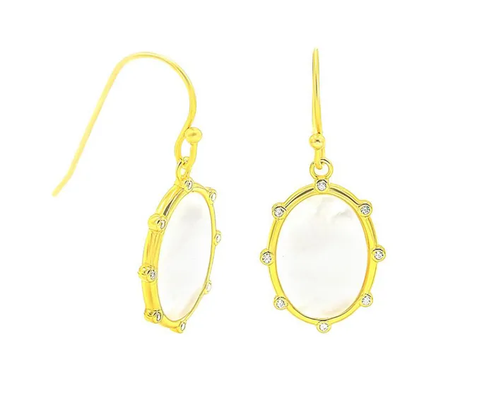 Sophiareneboutique Earrings Sterling Silver Gold Dipped SHELL Earrings