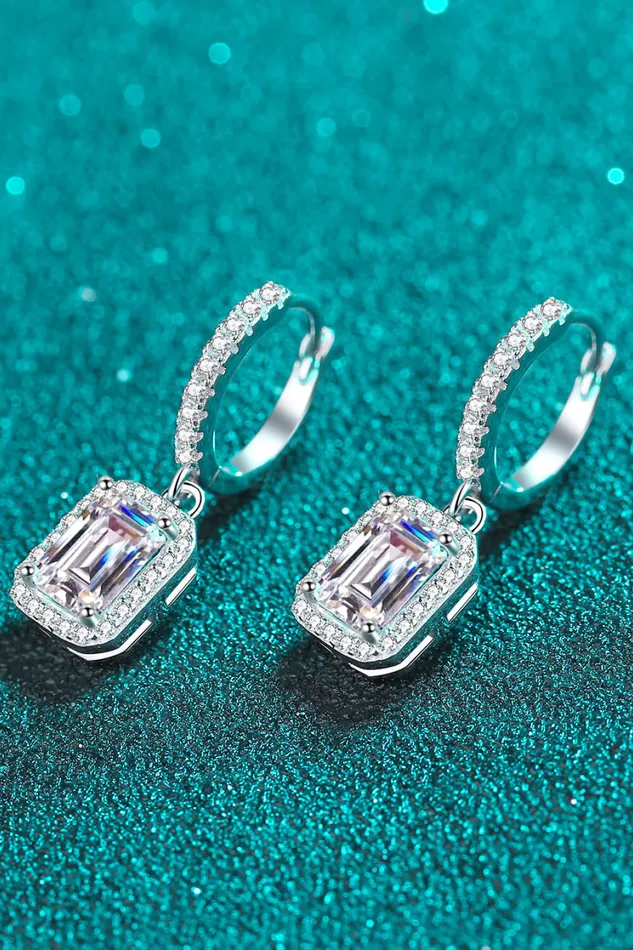 Trendsi Earrings 2 Carat Moissanite 925 Sterling Silver Drop Earrings