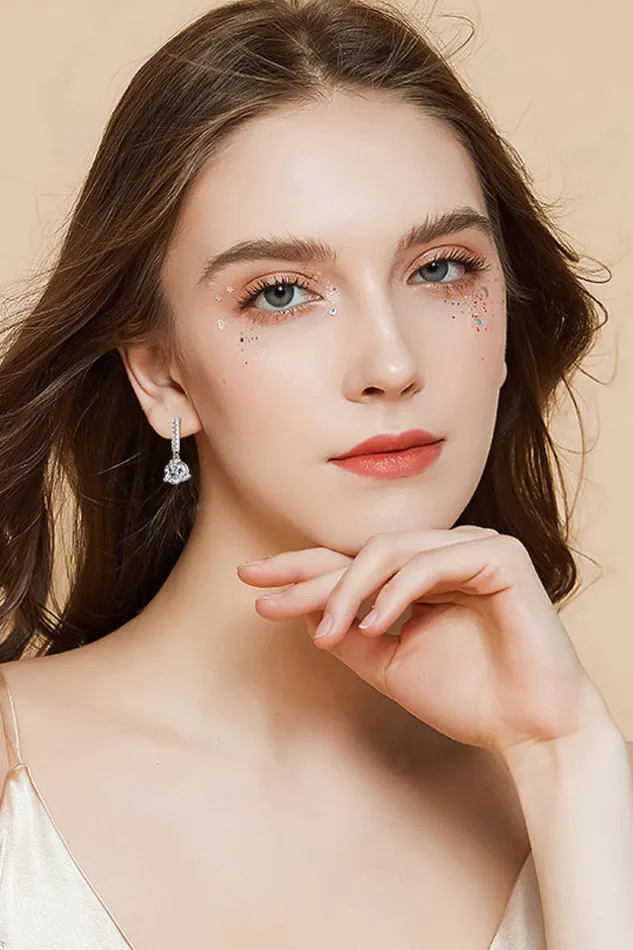 Trendsi Earrings 2 Carat Moissanite 925 Sterling Silver Drop Earrings