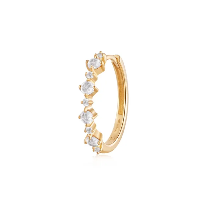 Aurelie Gi Earrings Audrey Rose Cut White Sapphire Single Huggie Hoop