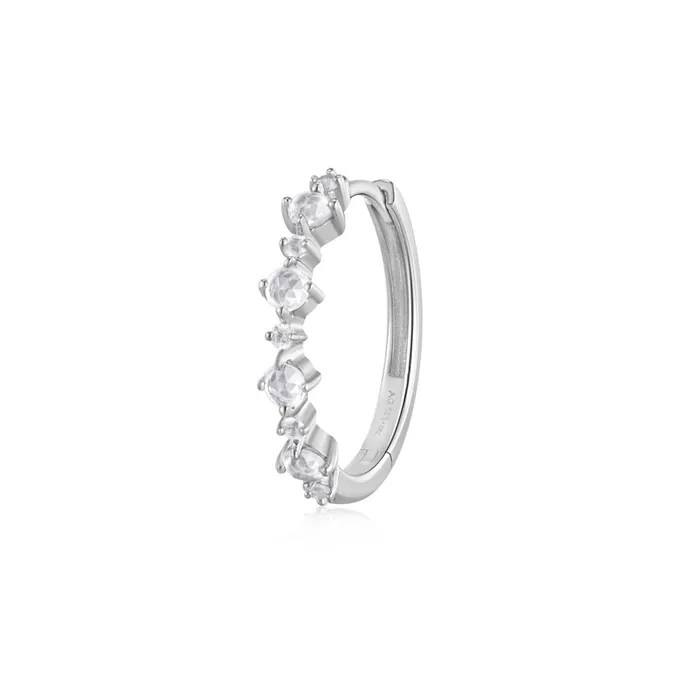 Aurelie Gi Earrings Audrey Rose Cut White Sapphire Single Huggie Hoop Aurelie Gi Earrings Audrey Rose Cut White Sapphire Single Huggie Hoop