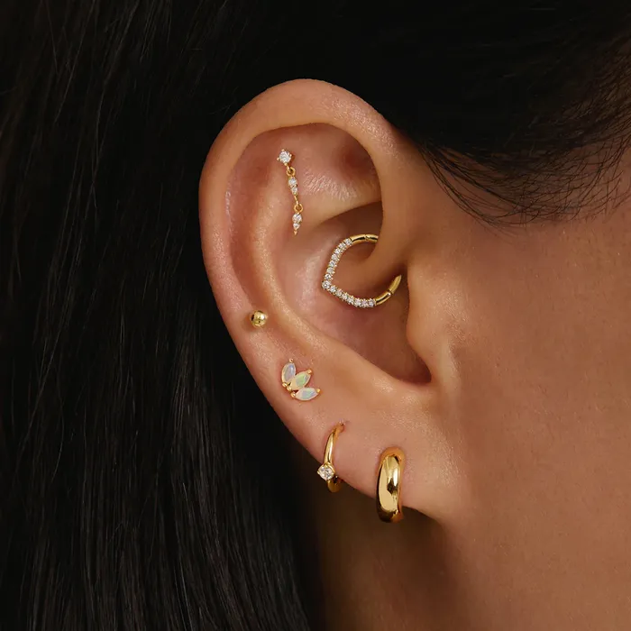 Aurelie Gi Earrings BLOOM Triple Opal Piercing Top Earring Aurelie Gi Earrings BLOOM Triple Opal Piercing Top Earring