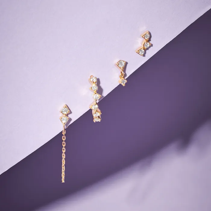Aurelie Gi Earrings MILA LabGrown Diamond Piercing Top Earring Aurelie Gi Earrings MILA LabGrown Diamond Piercing Top Earring