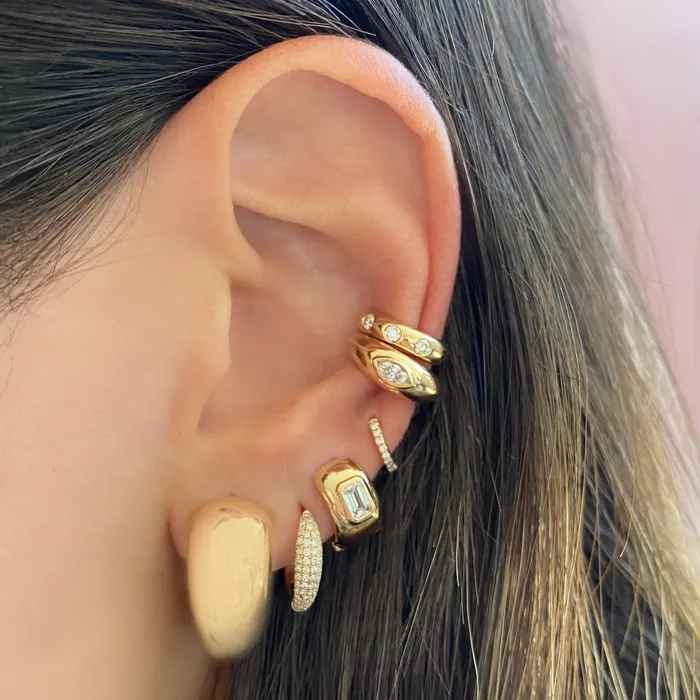 Earrings Alev Collection Golden Open Hoop Earrings