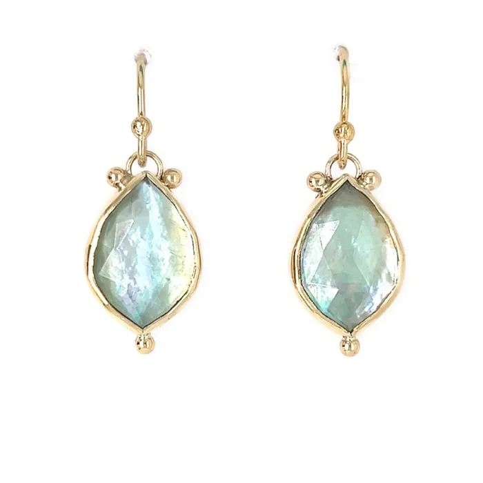 Earrings Emily Amey Jewelry 14k Prehnite Abalone earrings