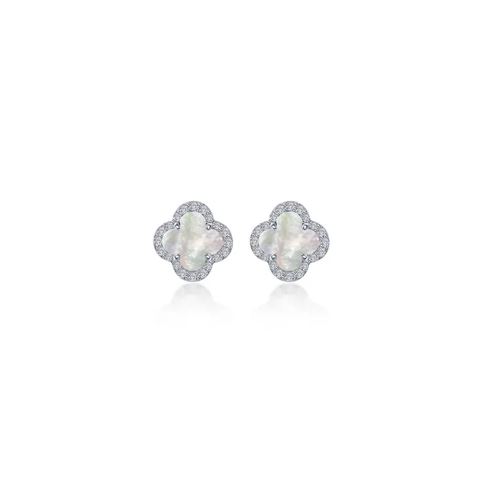 Earrings Lafonn Mother of Pearl Halo Stud Earrings