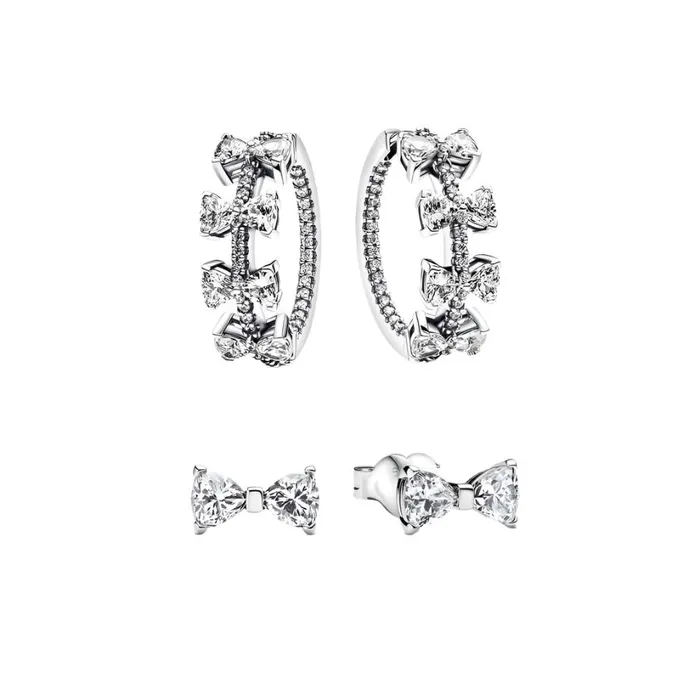 Earrings Sparkling Bow Stackable Earring Set Pandora