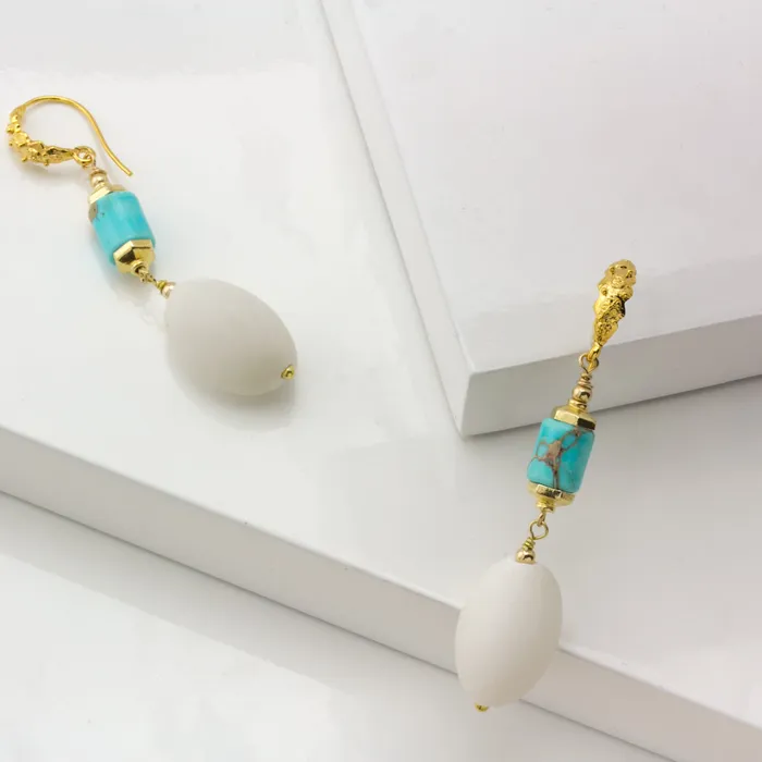 Elisa Ilana Earrings Impressionist Collection Alabaster Turquoise Earrings