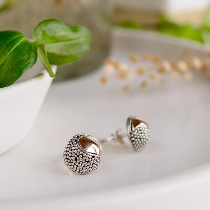 Elisa Ilana Earrings Yin Yang 14kt Gold Stud Earrings