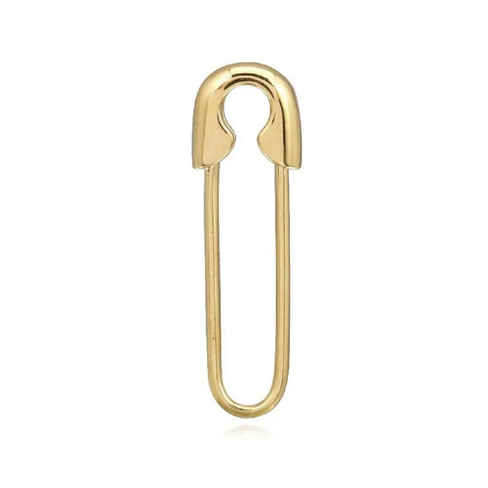 Gold Safety Pin Charm Alev Collection Charm Necklaces
