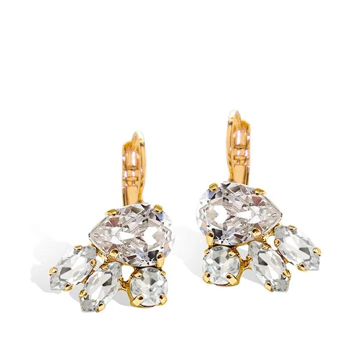 Mariana Earrings Mariana On a Clear Day Gold Pear Cluster Earrings