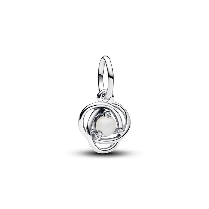 Pandora Charm Necklaces June White Eternity Circle Dangle Charm