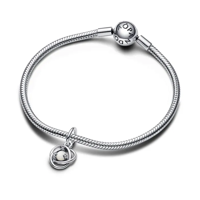 Pandora Charm Necklaces June White Eternity Circle Dangle Charm