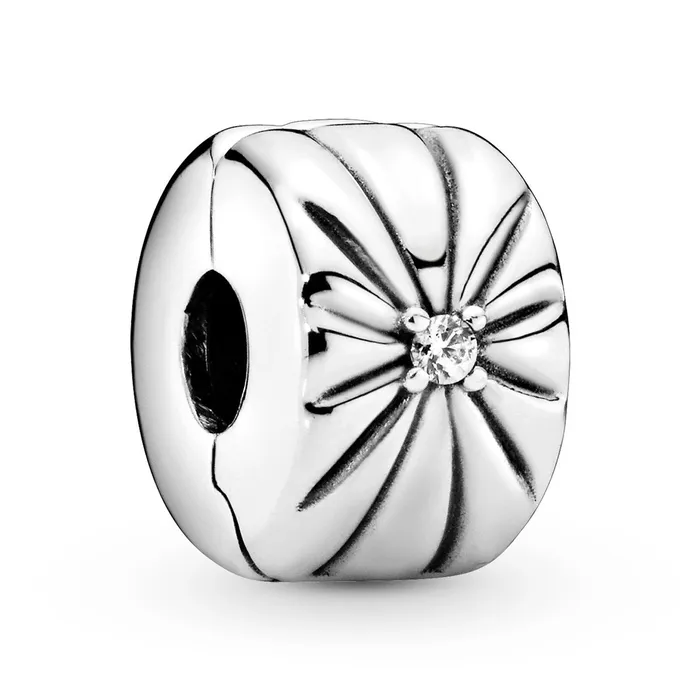Pandora Sparkling Sunburst Clip Charm Pandora Charm Necklaces