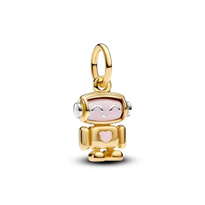 Pandora Spinnable Face Robot Dangle Charm Pandora Charm Necklaces