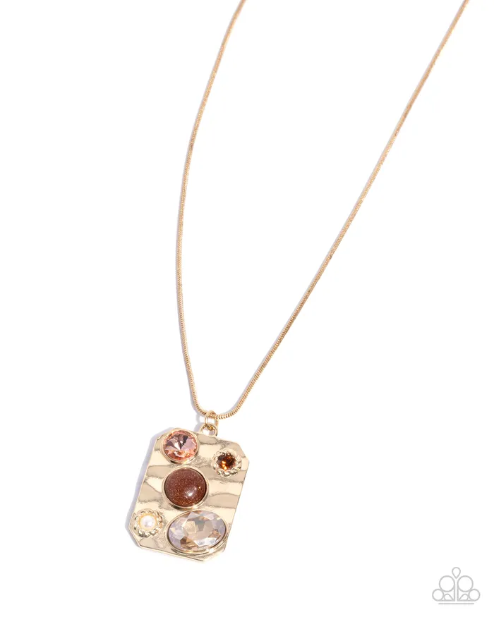 Admirably Abstract Brown Necklace Jewelry by Bretta Paparazzi Accessories Necklaces