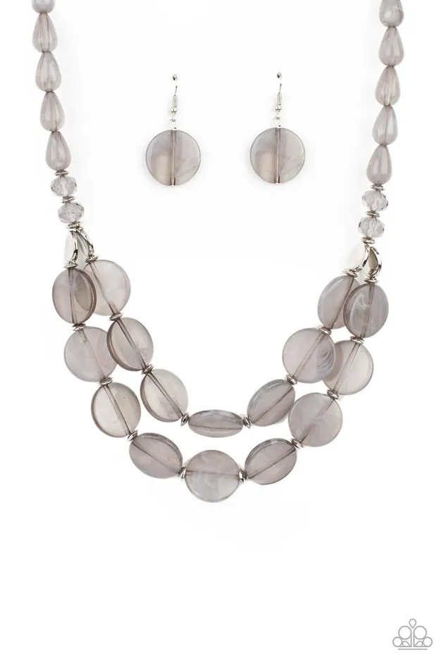 Beach Day Demure Silver Necklace Jewelry by Bretta Paparazzi Accessories Necklaces