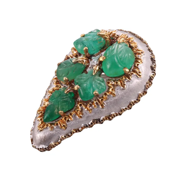 Earrings Buccellati Buccellati Carved Emerald Gold Earrings