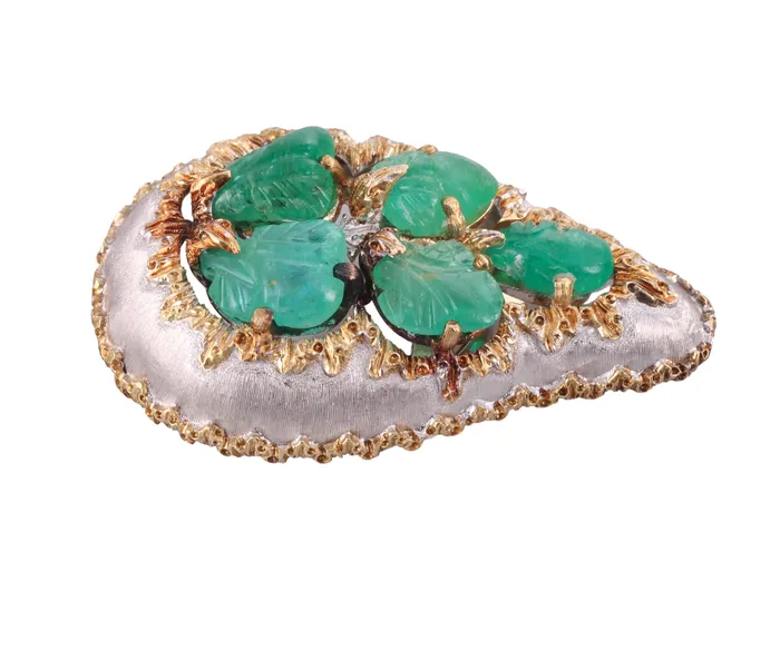 Earrings Buccellati Buccellati Carved Emerald Gold Earrings