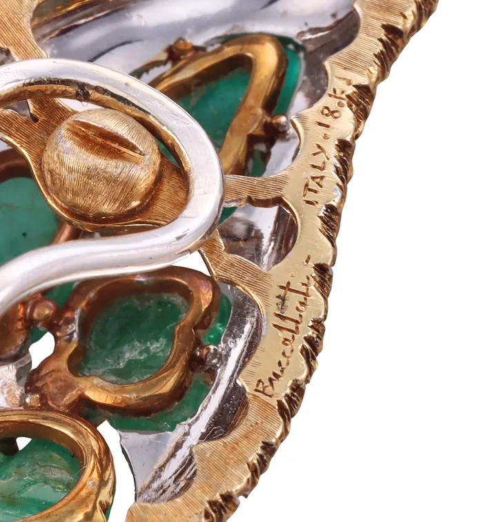 Earrings Buccellati Buccellati Carved Emerald Gold Earrings