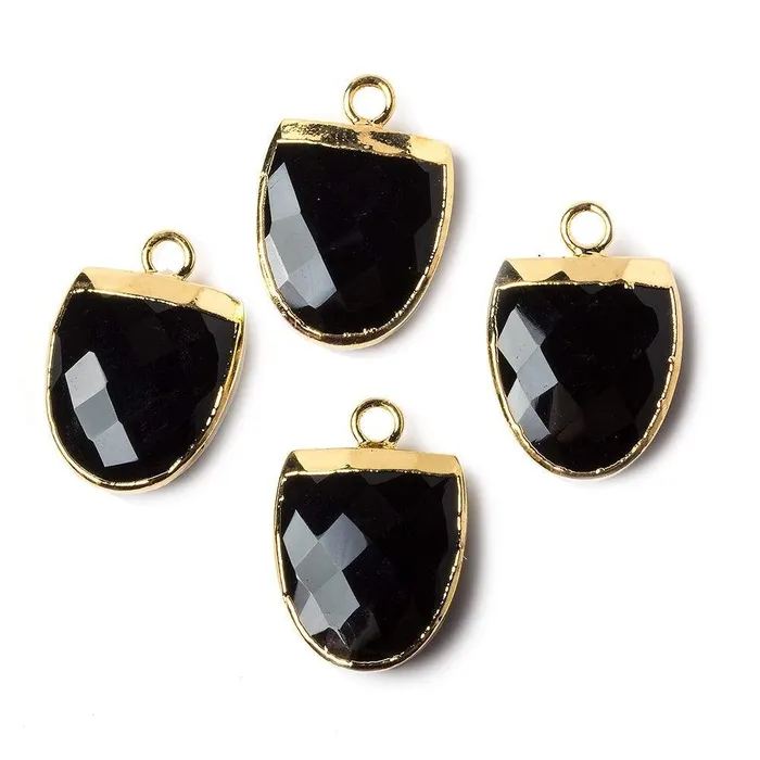 Necklaces 14x12mm Gold Leafed Black Chalcedony Half Oval Pendant 1 focal bead Beadsofcambaycom Necklaces 14x12mm Gold Leafed Black Chalcedony Half Oval Pendant 1 focal bead Beadsofcambaycom