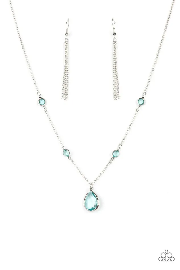 Necklaces Paparazzi Accessories Romantic Rendezvous Blue Necklace Jewelry b y Bretta