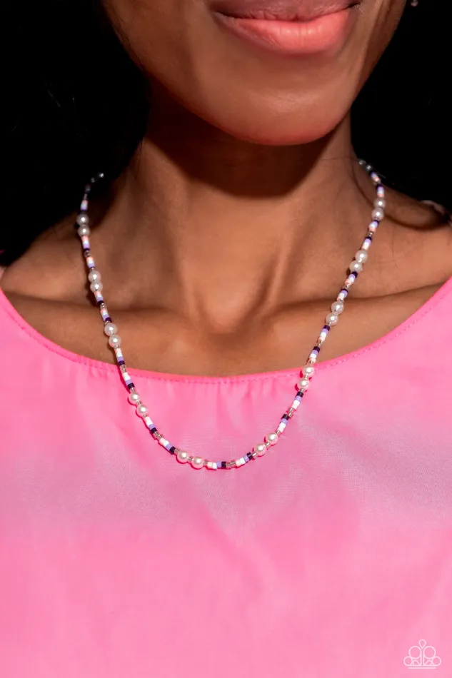 Paparazzi Accessories Charm Necklaces Colorblock Charm Purple Set Jewelry by Bretta