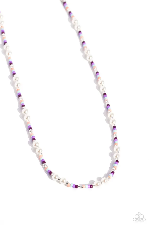 Paparazzi Accessories Charm Necklaces Colorblock Charm Purple Set Jewelry by Bretta