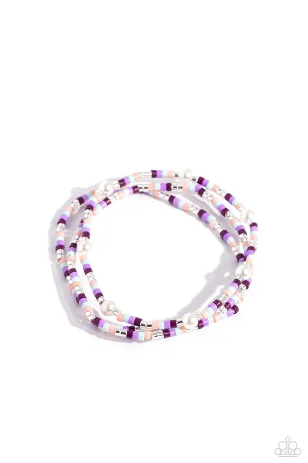 Paparazzi Accessories Charm Necklaces Colorblock Charm Purple Set Jewelry by Bretta