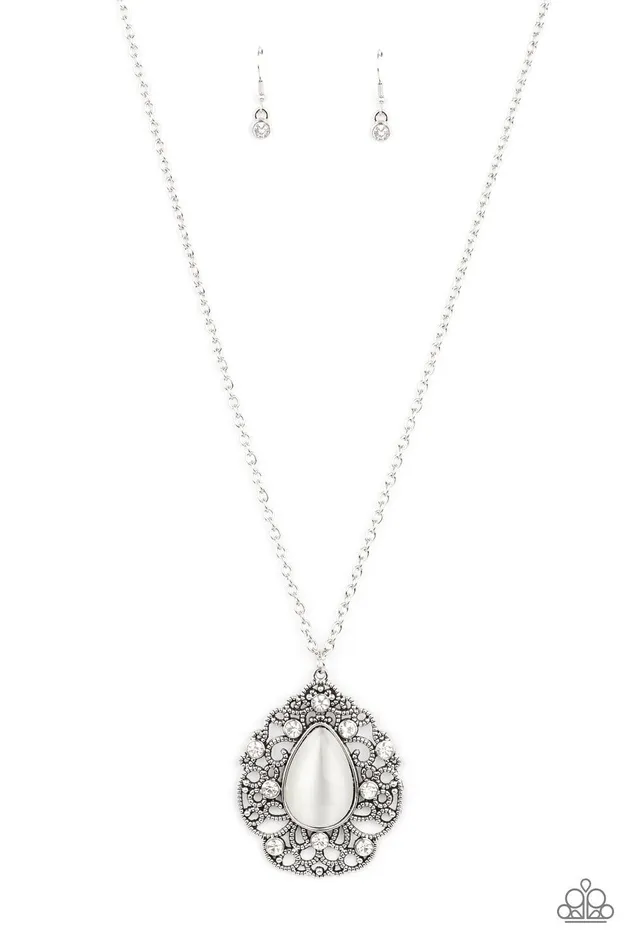 Paparazzi Accessories Necklaces Bewitched Beam White Necklace Jewelry by Bretta