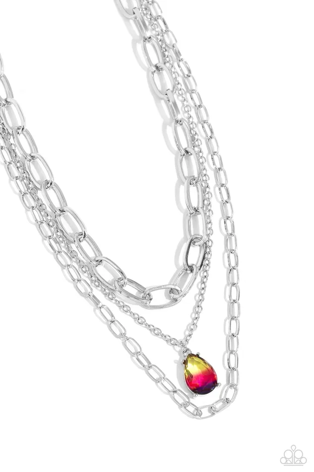 Paparazzi Accessories Teardrop Tiers Multi Necklace Jewelry by Bretta Necklaces