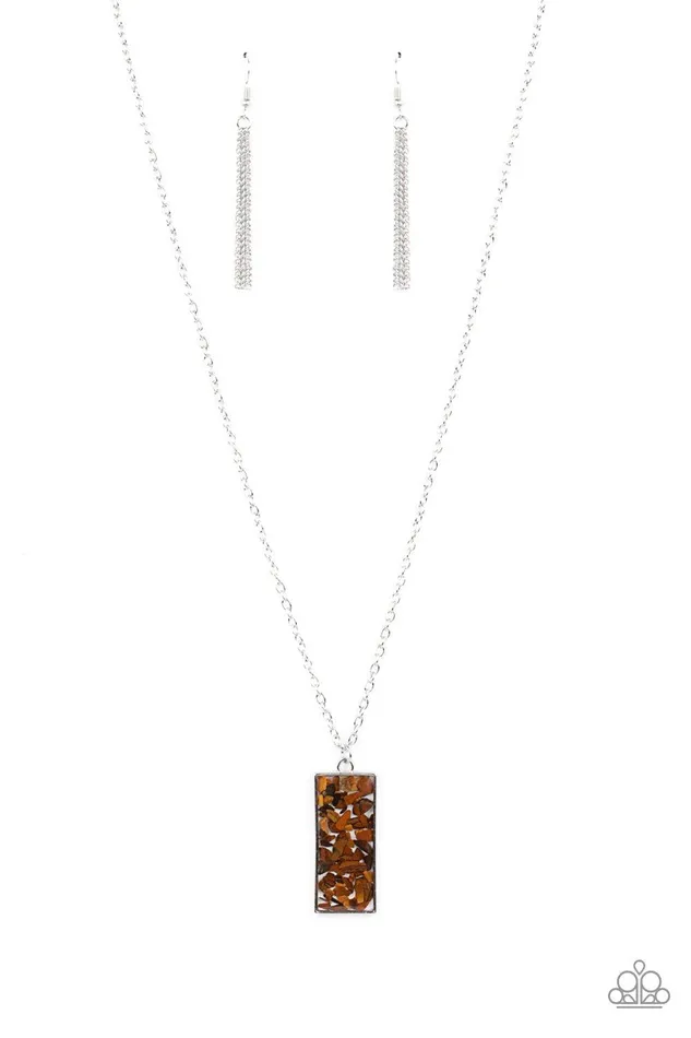 Retro Rock Collection Brown Necklace Jewelry by Bretta Paparazzi Accessories Necklaces