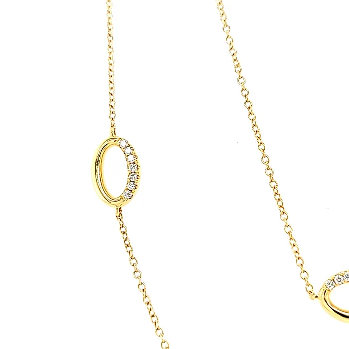 18k Yellow Gold Diamond Oval Long Station Necklace I7786 Armand Jacoby Necklaces 18k Yellow Gold Diamond Oval Long Station Necklace I7786 Armand Jacoby Necklaces