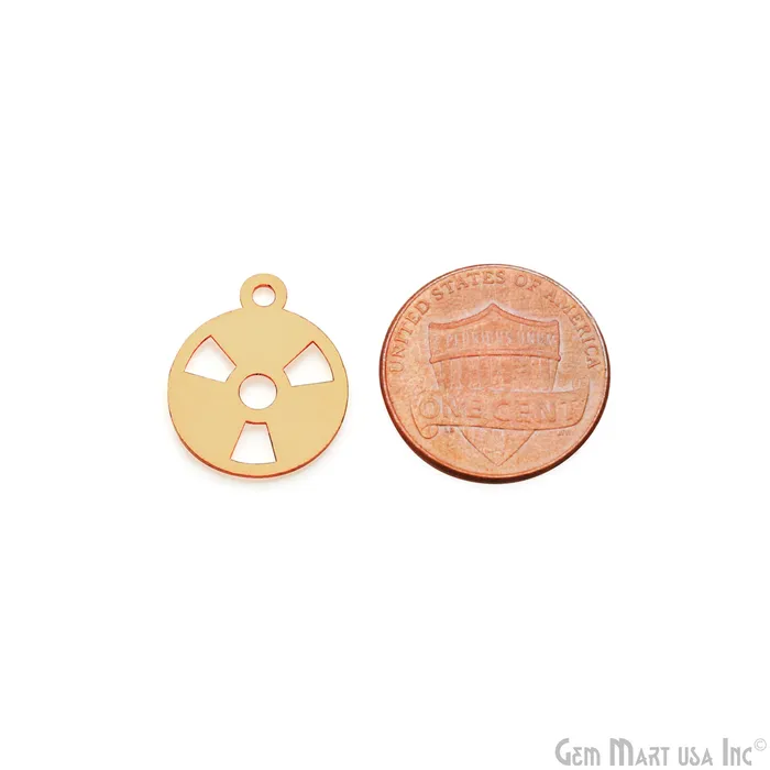 Biohazard Radiation Symbol Shape Laser Finding Gold Plated 18x15mm Charm For Bracelets Pendants GemMartUSA Charm Necklaces Biohazard Radiation Symbol Shape Laser Finding Gold Plated 18x15mm Charm For Bracelets Pendants GemMartUSA Charm Necklaces