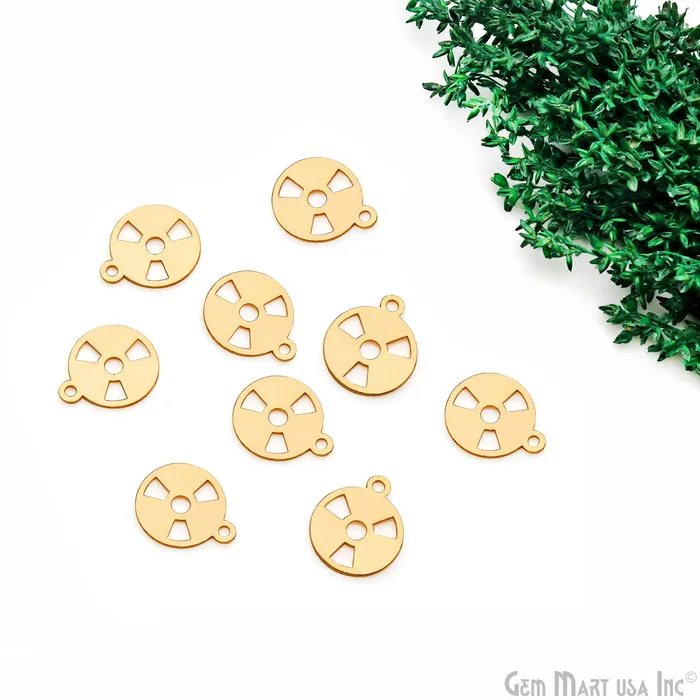 Biohazard Radiation Symbol Shape Laser Finding Gold Plated 18x15mm Charm For Bracelets Pendants GemMartUSA Charm Necklaces Biohazard Radiation Symbol Shape Laser Finding Gold Plated 18x15mm Charm For Bracelets Pendants GemMartUSA Charm Necklaces