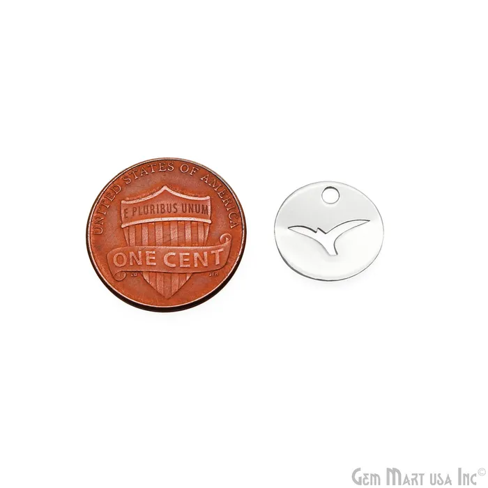 Bird Charm On Round Shape Laser Finding Silver Plated 13mm Charm For Bracelets Pendants GemMartUSA Charm Necklaces Bird Charm On Round Shape Laser Finding Silver Plated 13mm Charm For Bracelets Pendants GemMartUSA Charm Necklaces