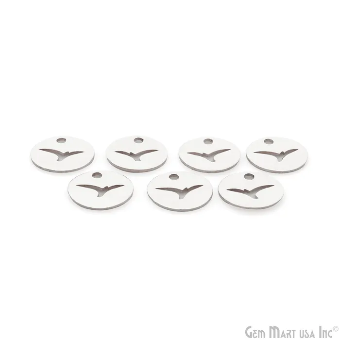 Bird Charm On Round Shape Laser Finding Silver Plated 13mm Charm For Bracelets Pendants GemMartUSA Charm Necklaces Bird Charm On Round Shape Laser Finding Silver Plated 13mm Charm For Bracelets Pendants GemMartUSA Charm Necklaces