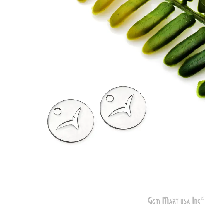 Bird Charm On Round Shape Laser Finding Silver Plated 13mm Charm For Bracelets Pendants GemMartUSA Charm Necklaces Bird Charm On Round Shape Laser Finding Silver Plated 13mm Charm For Bracelets Pendants GemMartUSA Charm Necklaces