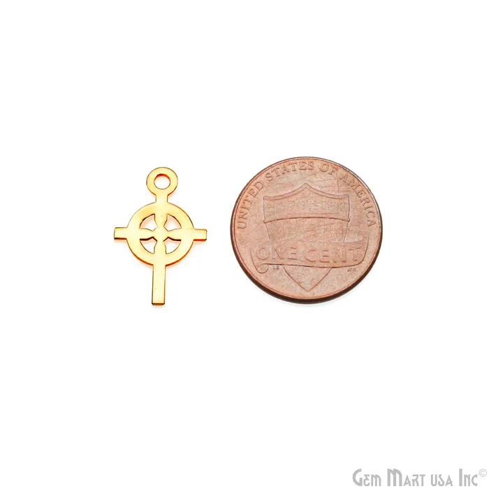 Charm Necklaces GemMartUSA Celtic Cross Shape Laser Finding Gold Plated 18x11mm Charm For Bracelets Pendants Charm Necklaces GemMartUSA Celtic Cross Shape Laser Finding Gold Plated 18x11mm Charm For Bracelets Pendants